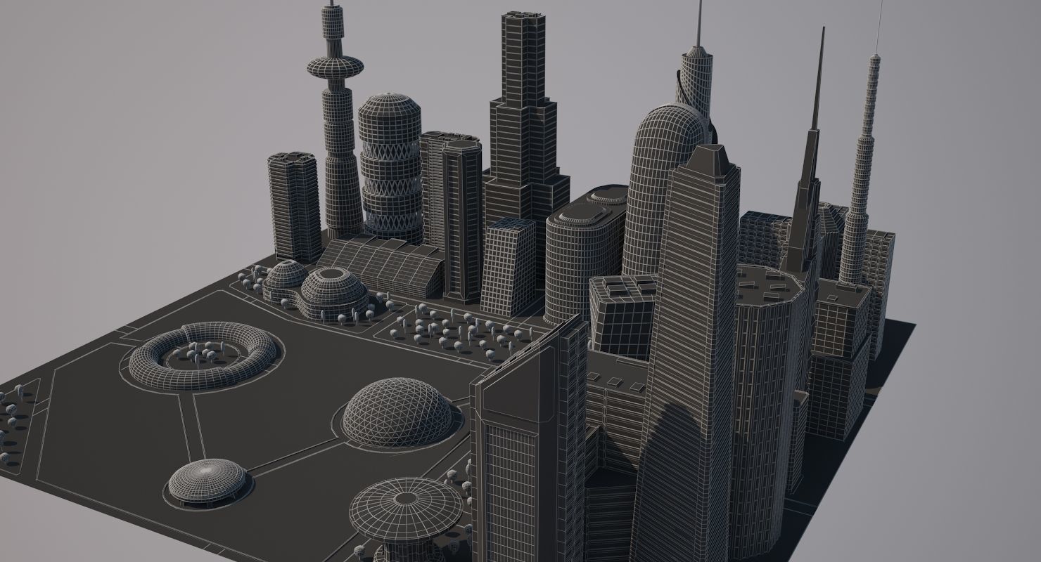 Futuristic City 2 3D model_10