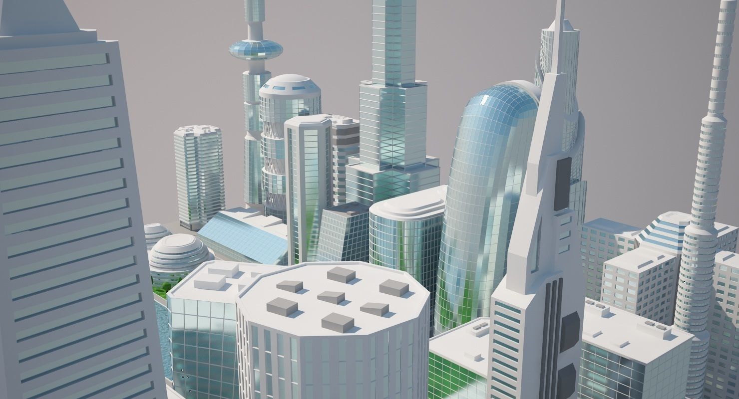 Futuristic City 2 3D model_6