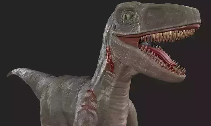 Velociraptor 3d game ready model t - rex paint Low-poly 3D model