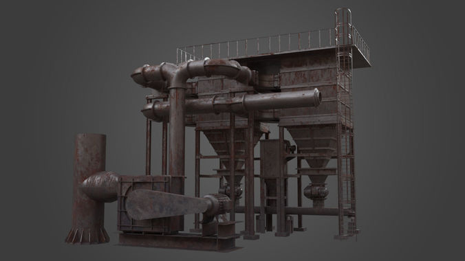 Factory Element - Silo Low-poly 3D model