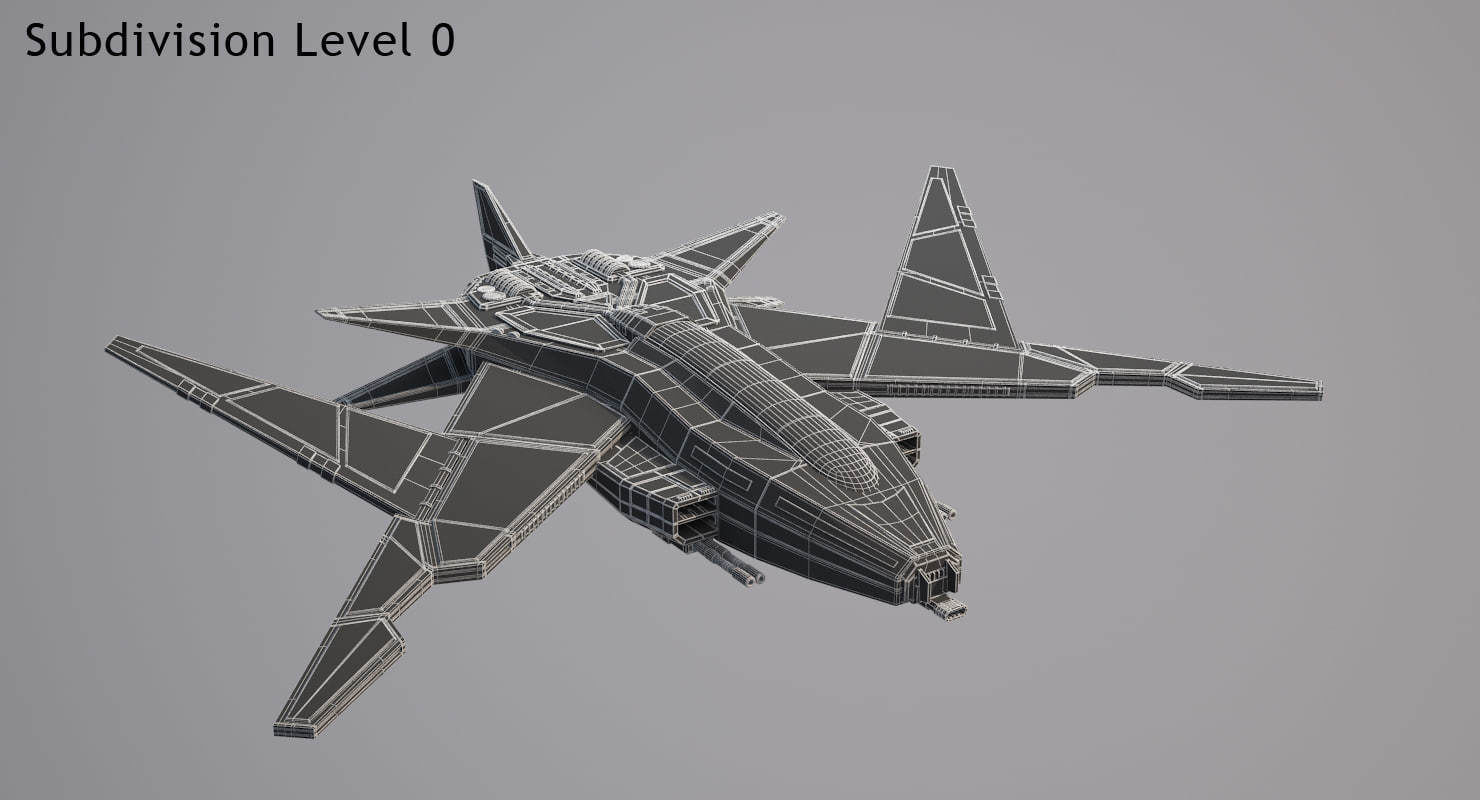 Sci Fi Fighter Jet 3D model_14