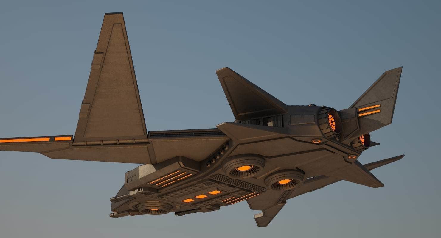 Sci Fi Fighter Jet 3D model_8