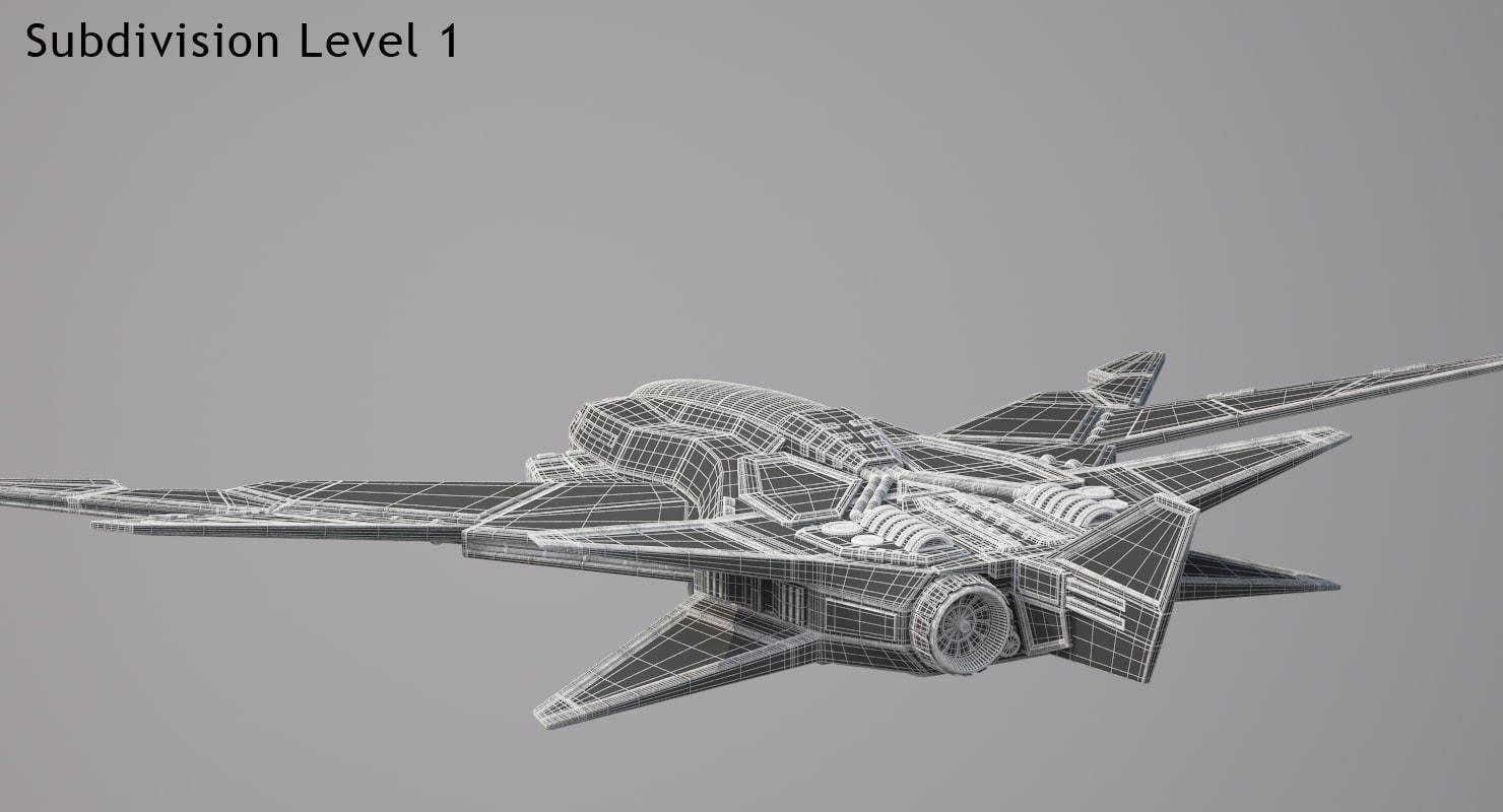 Sci Fi Fighter Jet 3D model_16