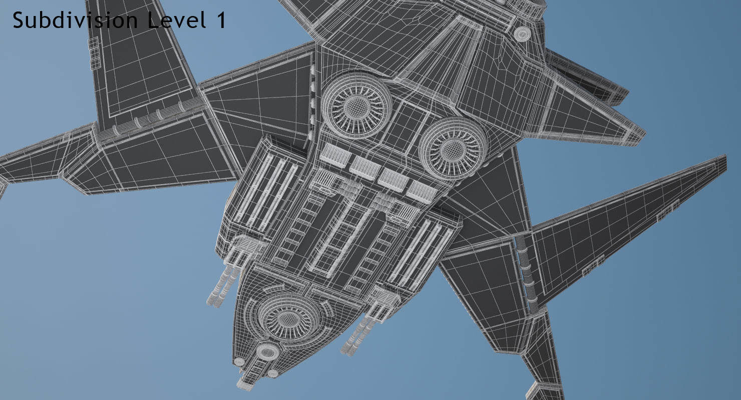 Sci Fi Fighter Jet 3D model_18