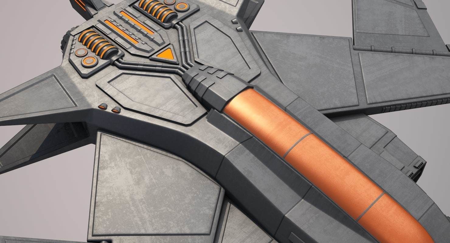 Sci Fi Fighter Jet 3D model_6