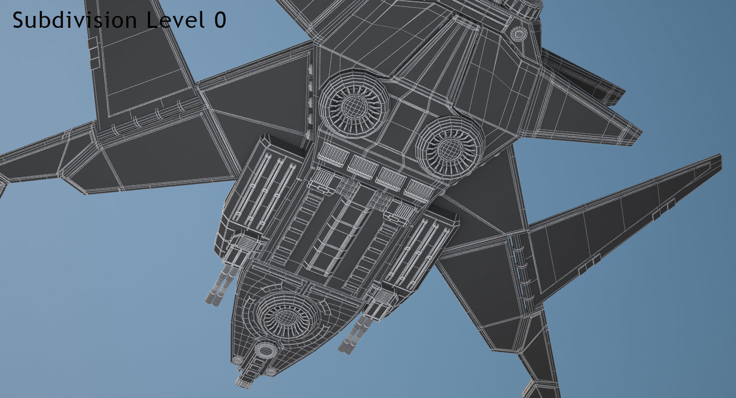 Sci Fi Fighter Jet 3D model_17