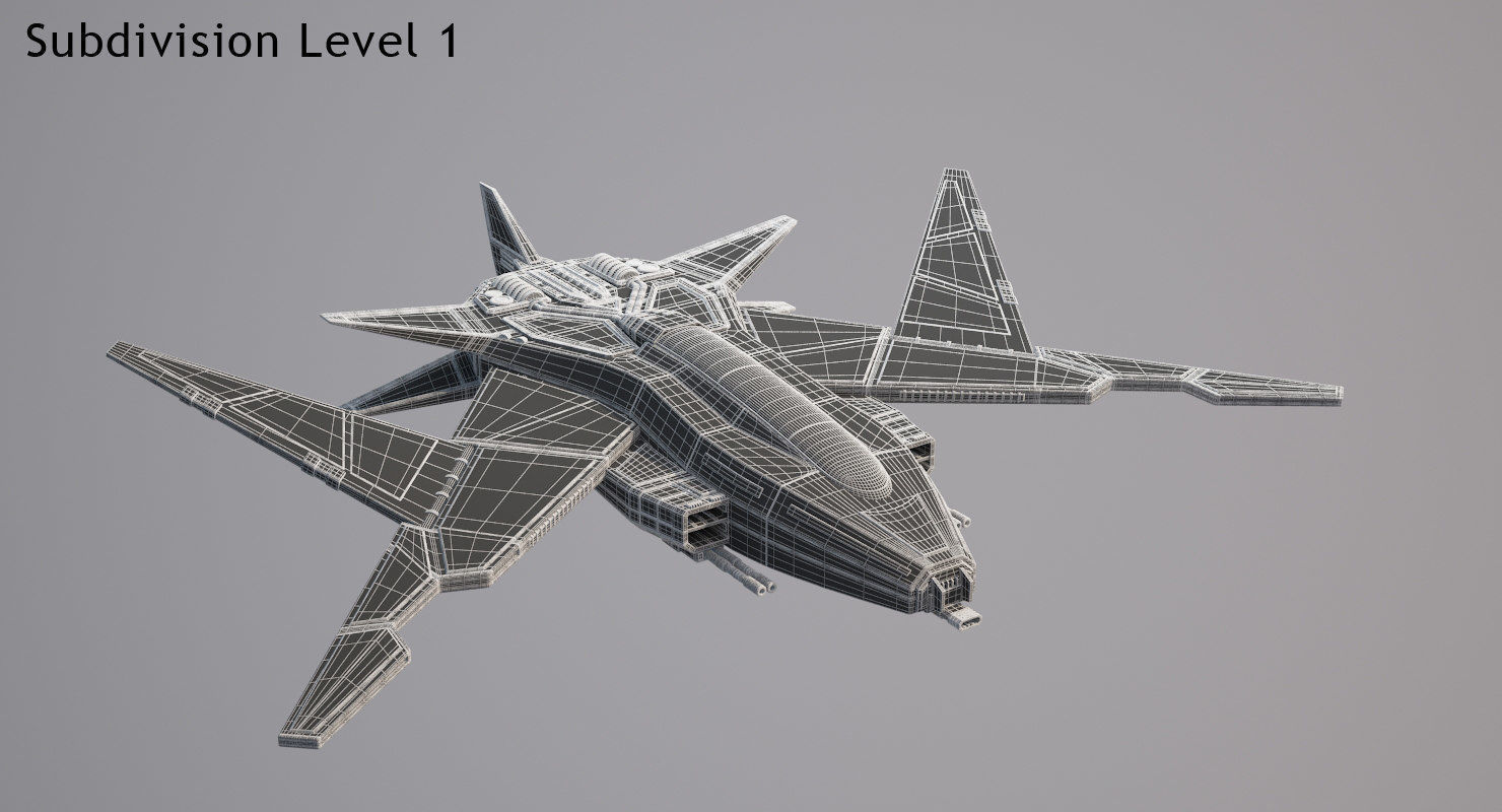 Sci Fi Fighter Jet 3D model_13