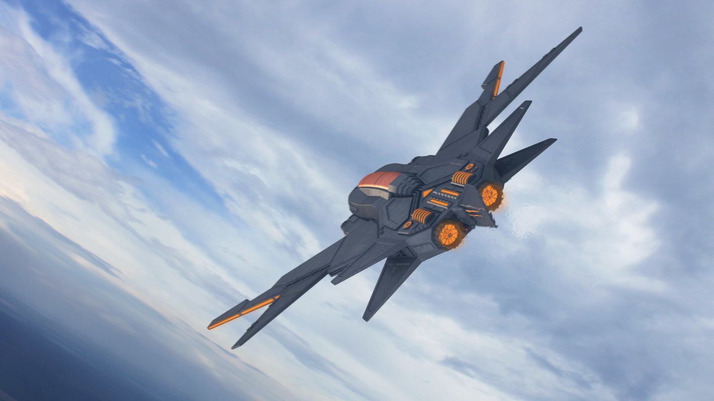 Sci Fi Fighter Jet 3D model_2