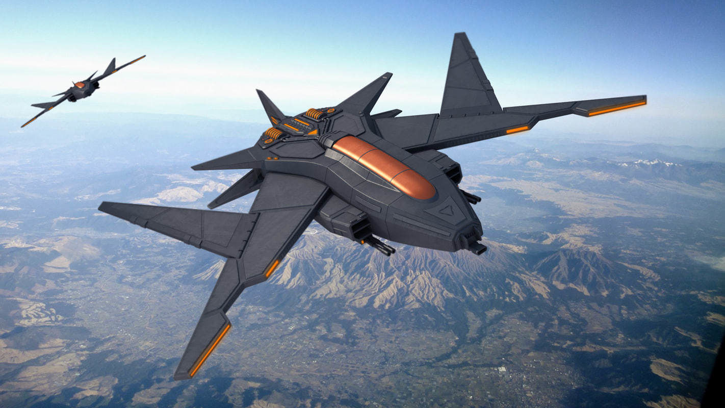 Sci Fi Fighter Jet 3D model_1