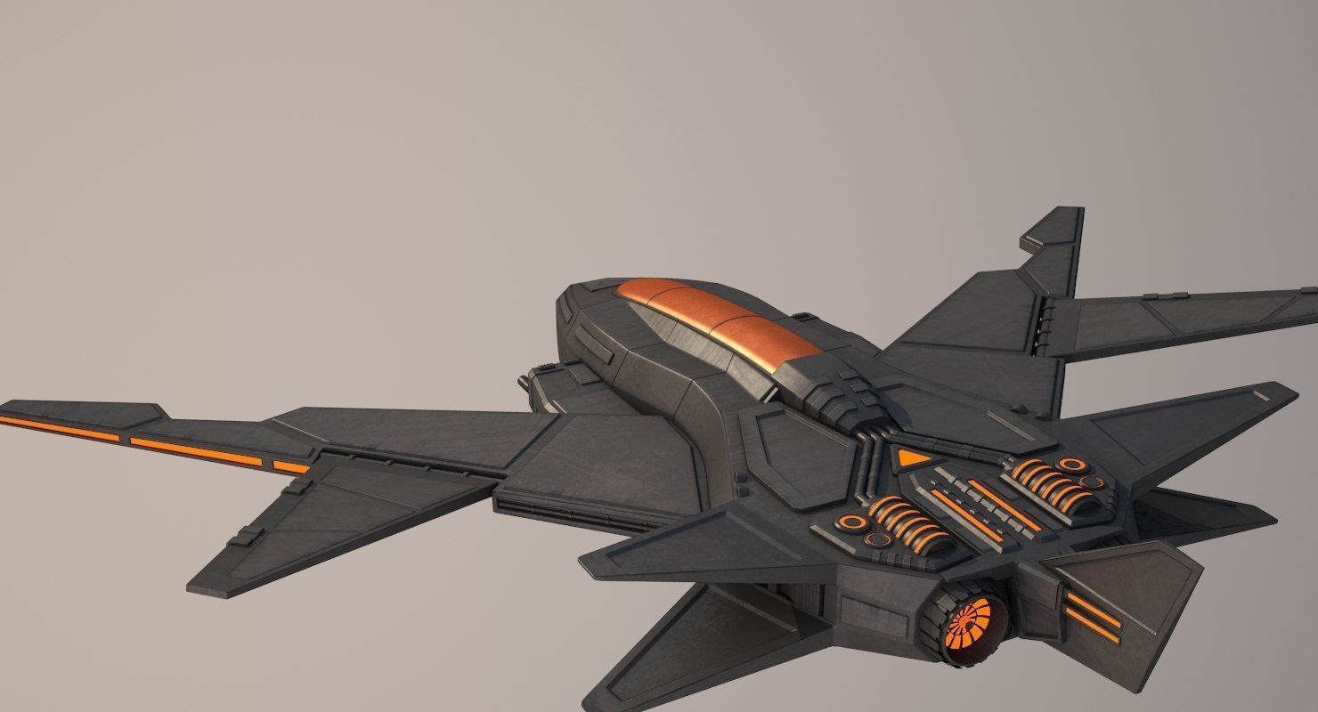 Sci Fi Fighter Jet 3D model_7