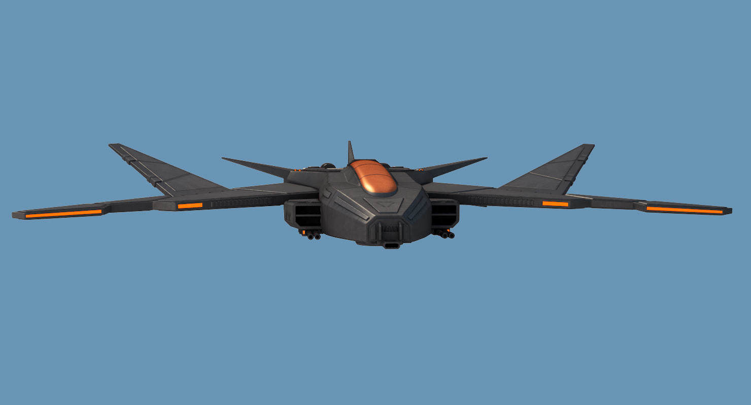 Sci Fi Fighter Jet 3D model_4