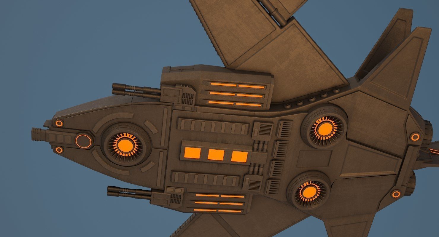 Sci Fi Fighter Jet 3D model_9