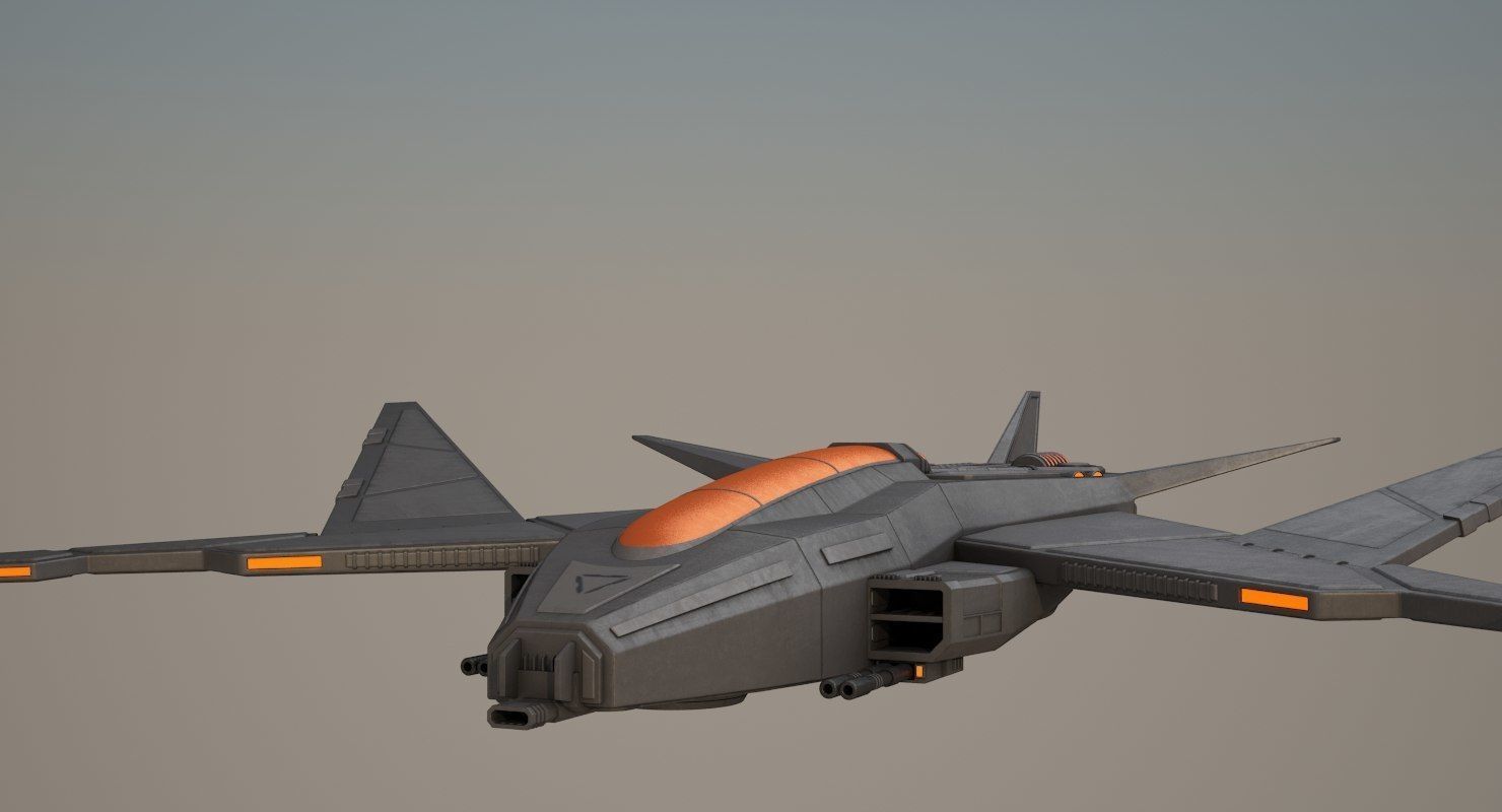 Sci Fi Fighter Jet 3D model_11