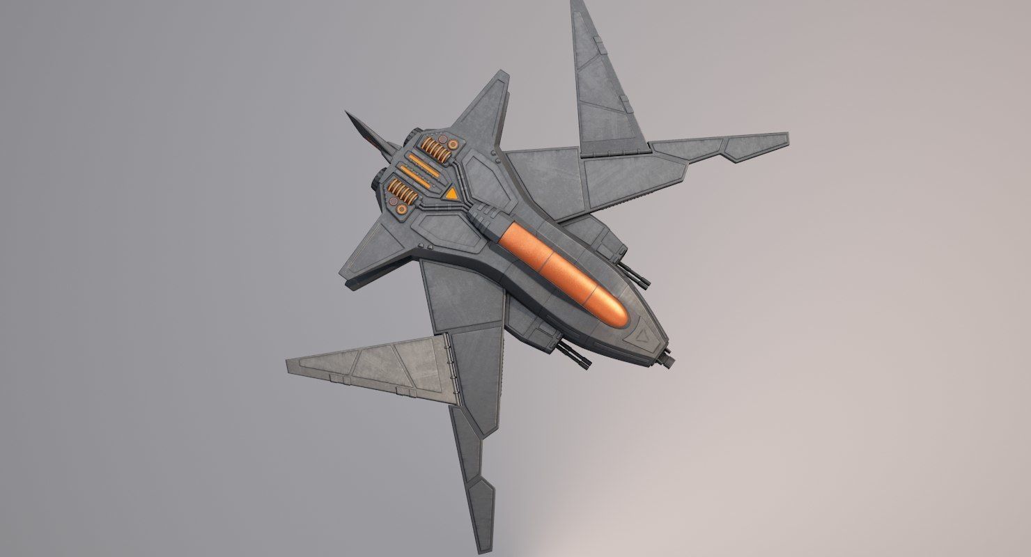 Sci Fi Fighter Jet 3D model_5