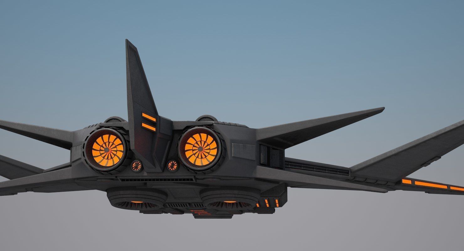 Sci Fi Fighter Jet 3D model_12