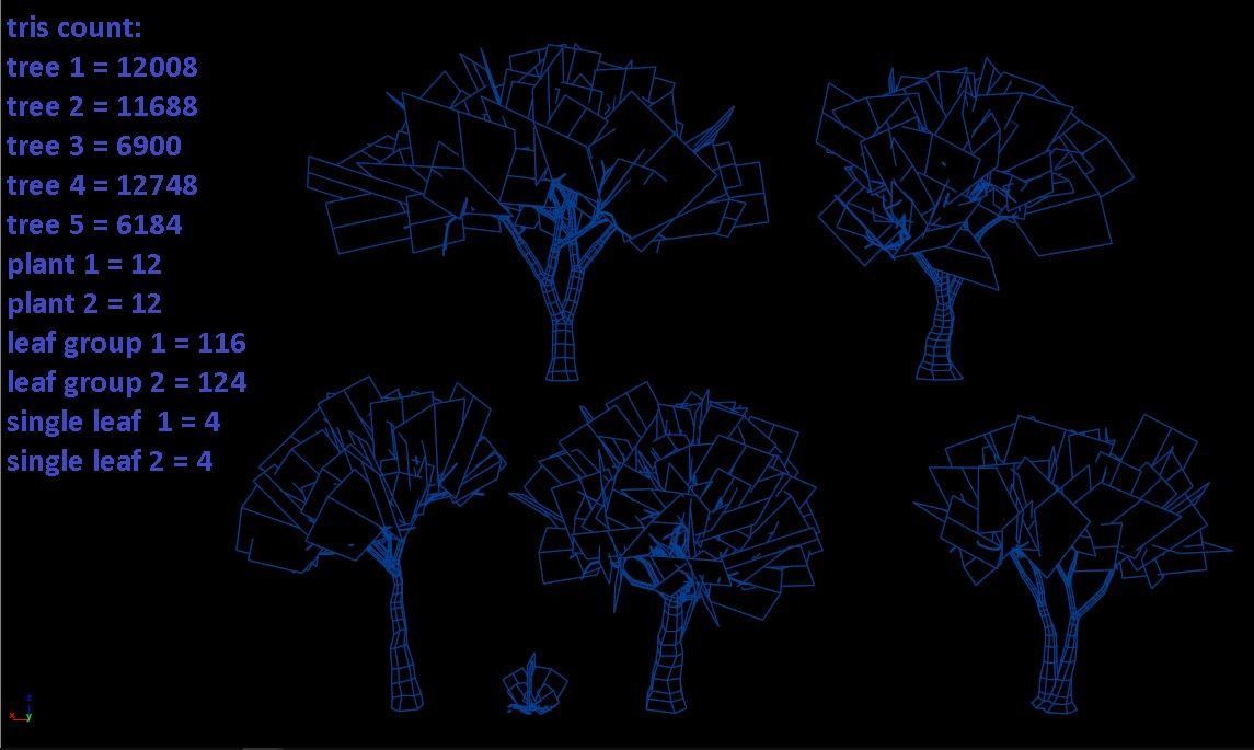 Lowpoly Dead tree Low-poly 3D model_13