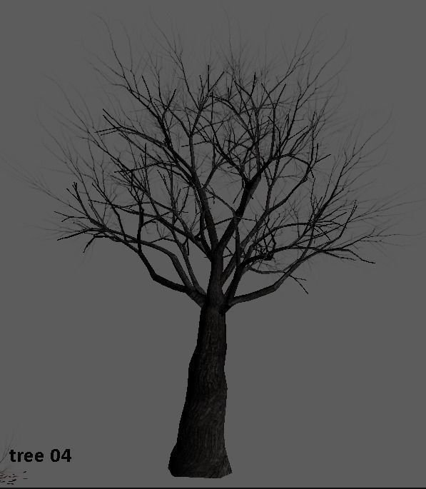 Lowpoly Dead tree Low-poly 3D model_4