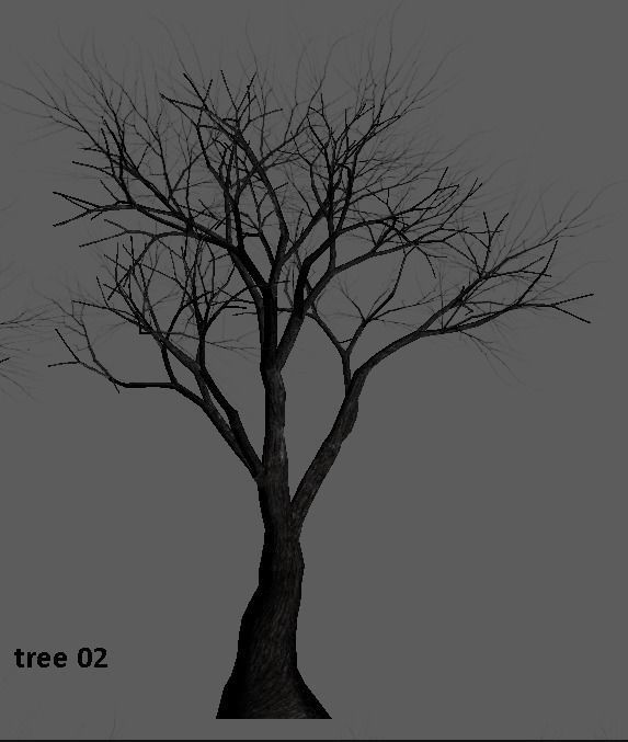 Lowpoly Dead tree Low-poly 3D model_7