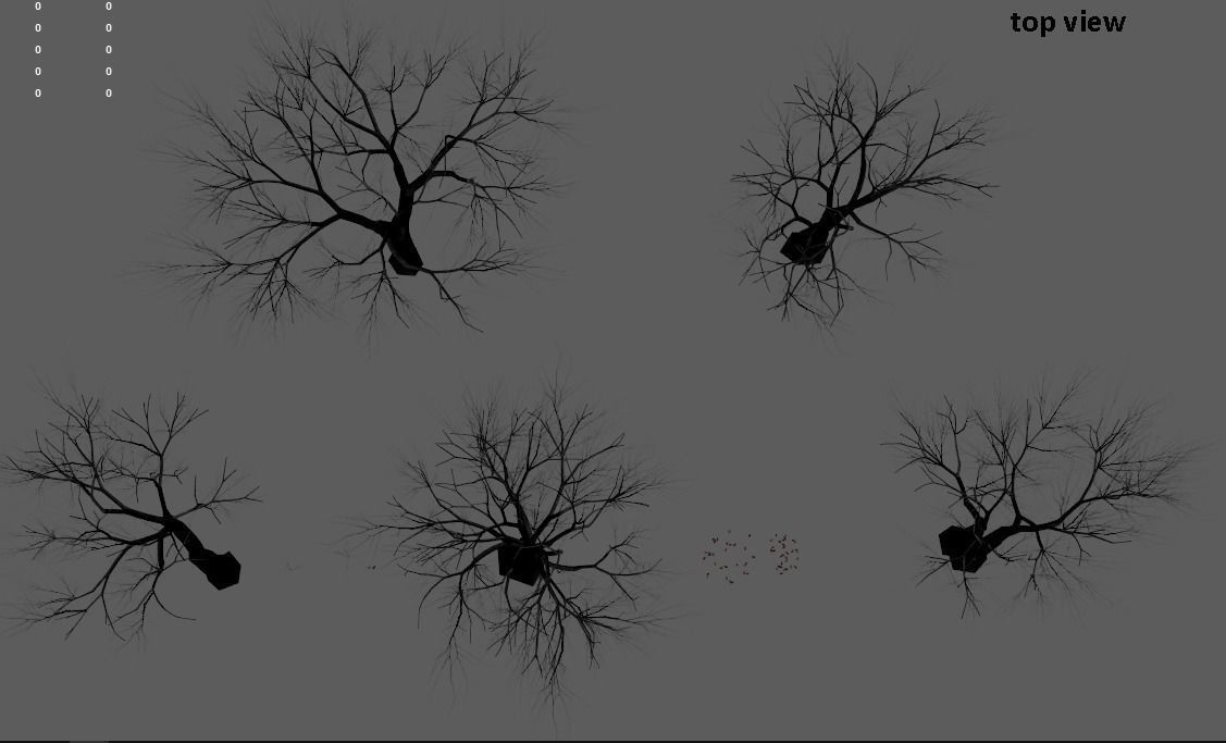 Lowpoly Dead tree Low-poly 3D model_2