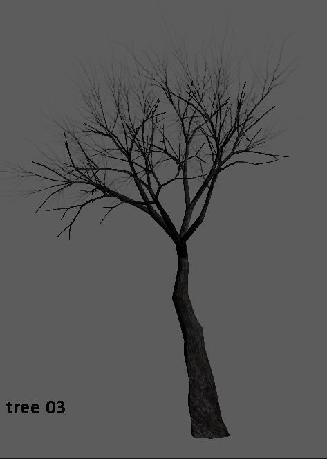 Lowpoly Dead tree Low-poly 3D model_3