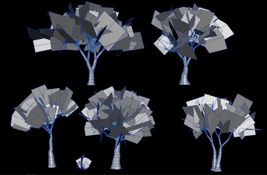 Lowpoly Dead tree Low-poly 3D model_14