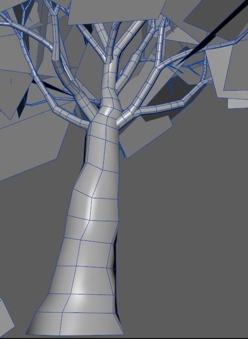 Lowpoly Dead tree Low-poly 3D model_15