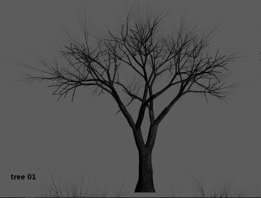 Lowpoly Dead tree Low-poly 3D model_5