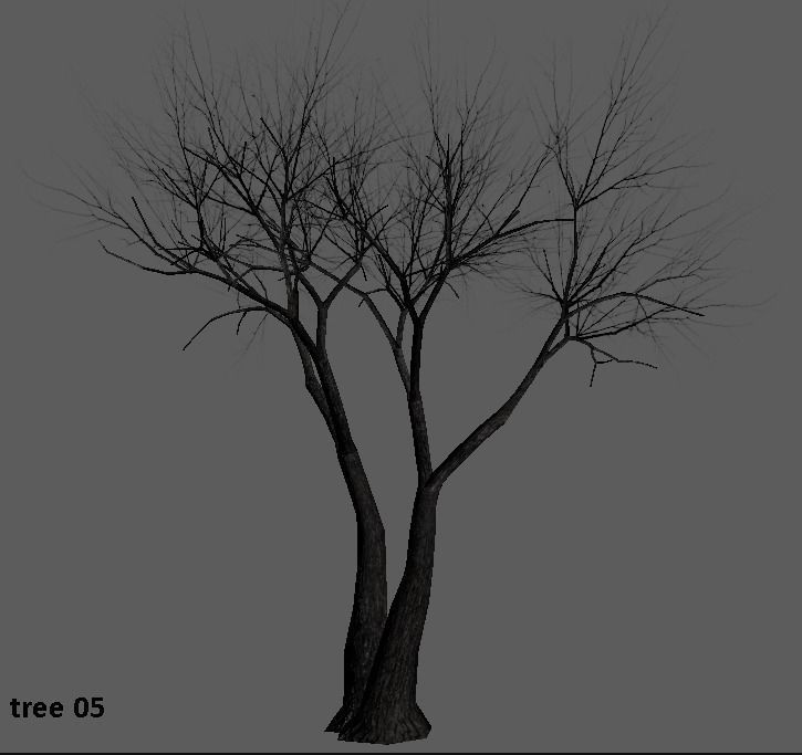 Lowpoly Dead tree Low-poly 3D model_6