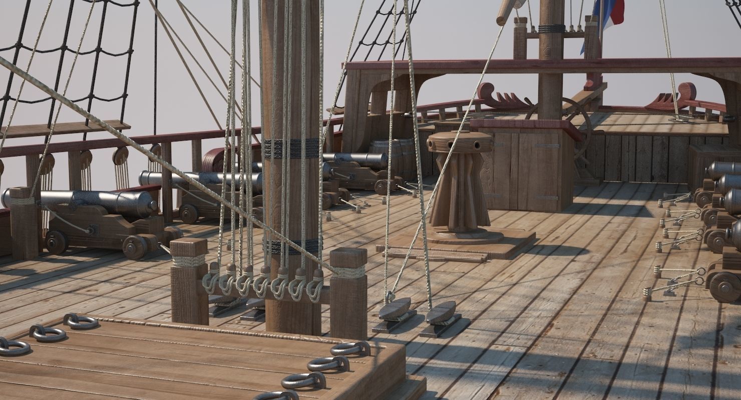 Dutch Galiot 3D model_7