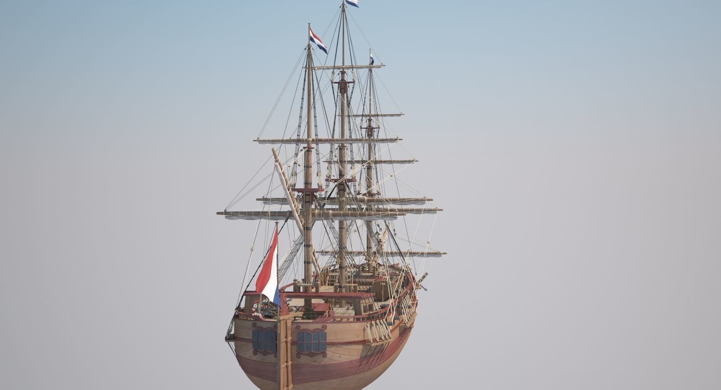 Dutch Galiot 3D model_10