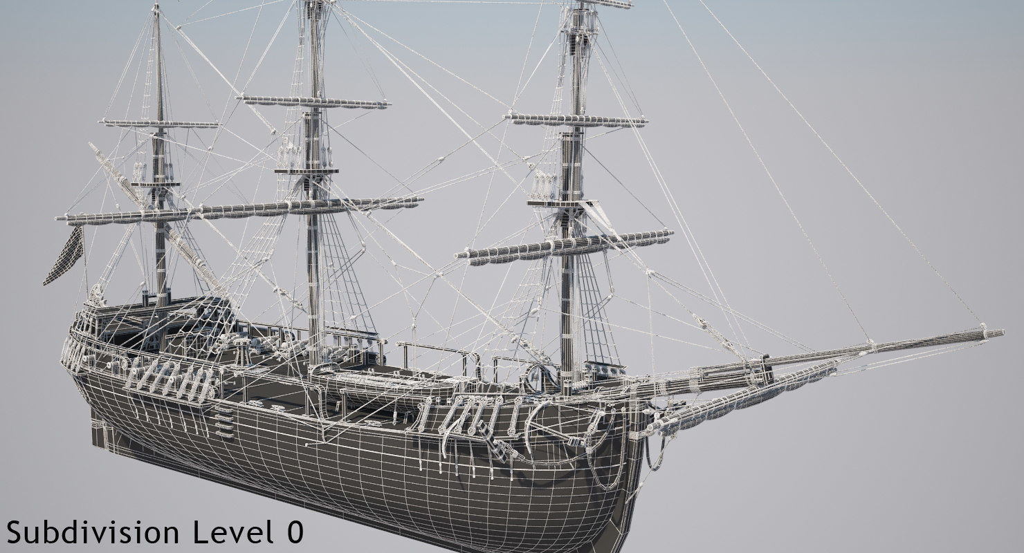 Dutch Galiot 3D model_25