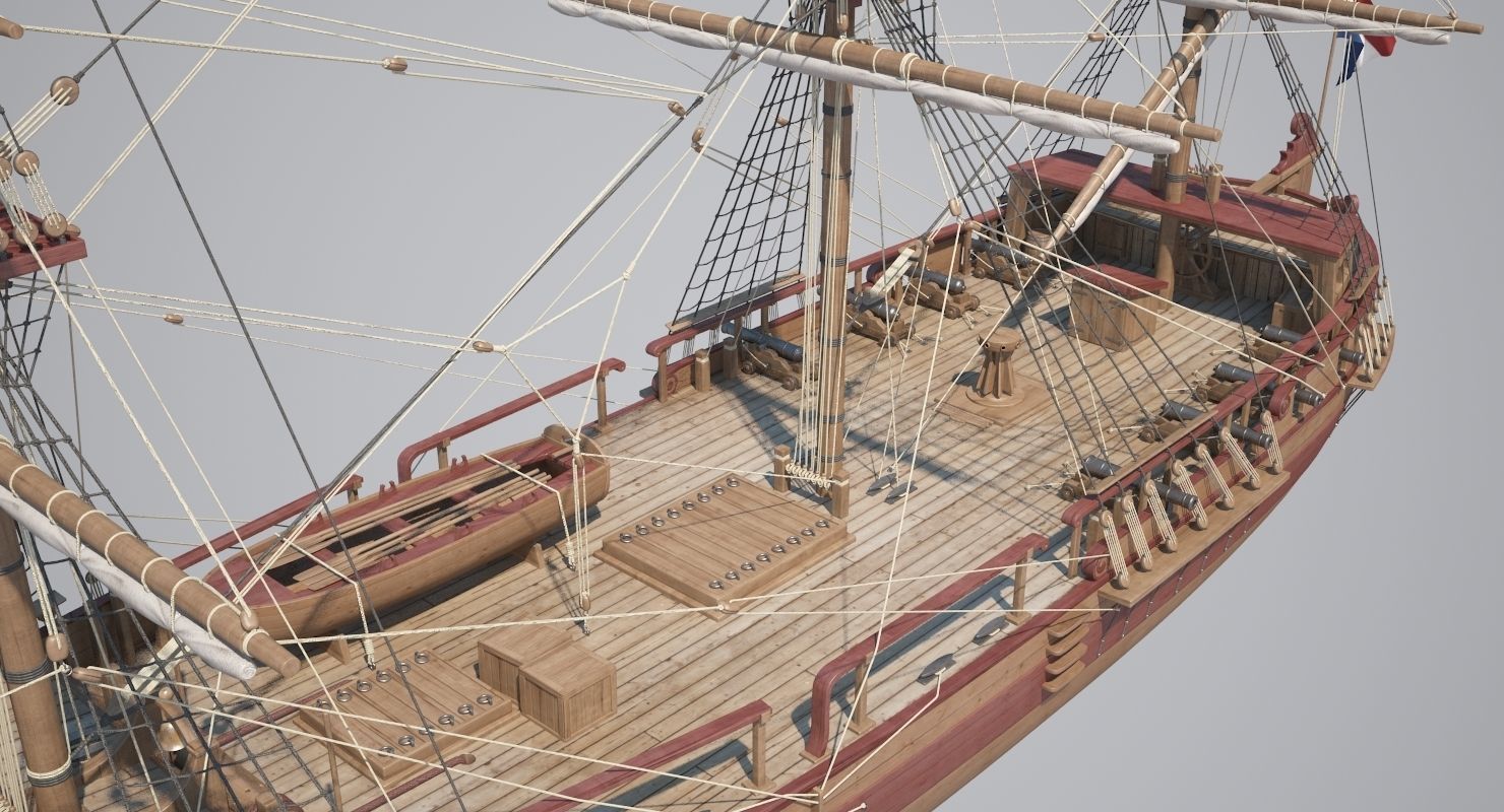 Dutch Galiot 3D model_19