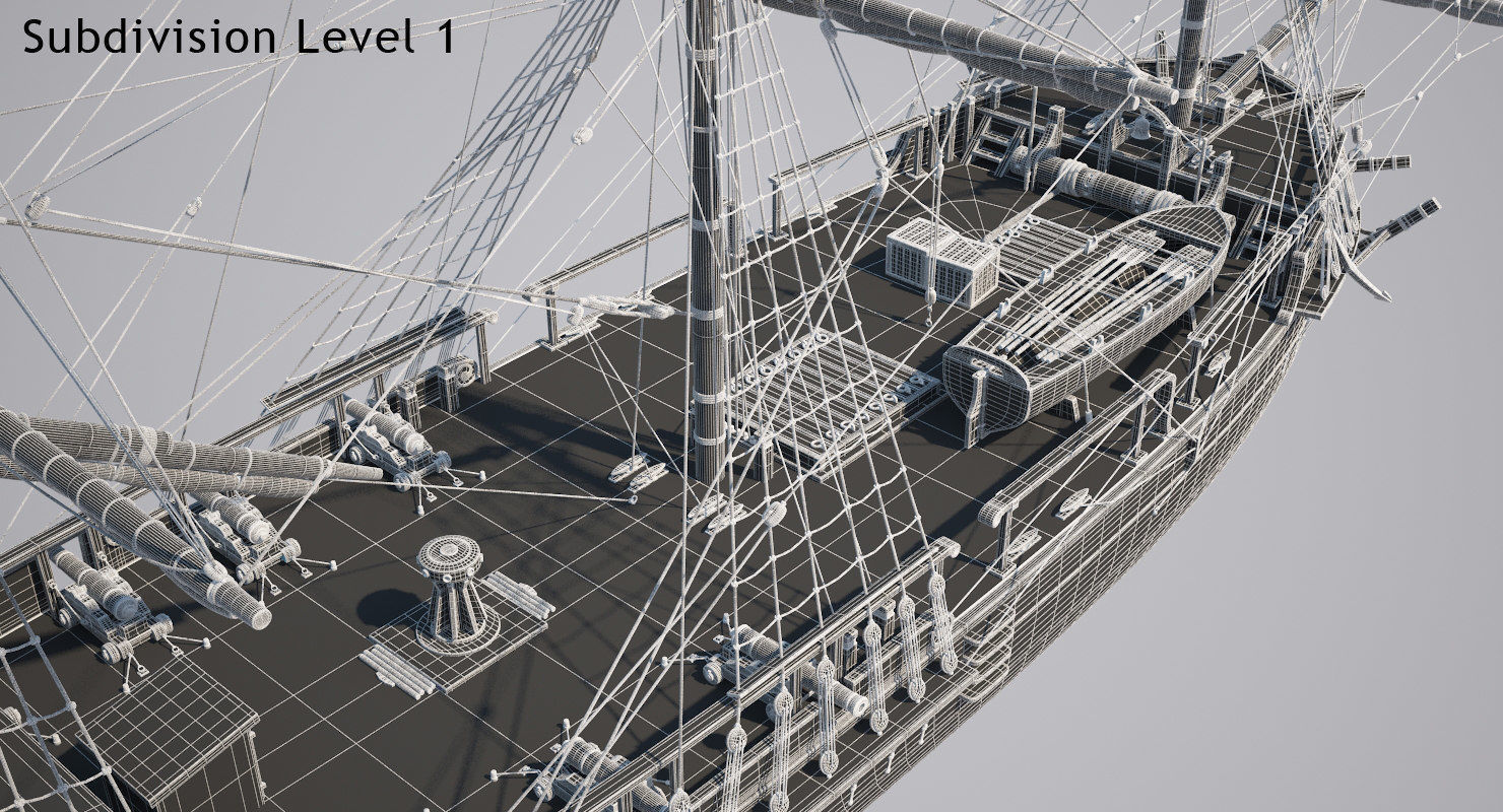 Dutch Galiot 3D model_30