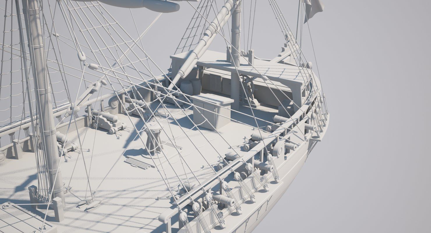 Dutch Galiot 3D model_24