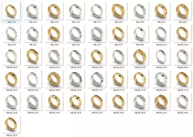 BULK-3DM-WithOut Gems-RING 46 Files 3D print model