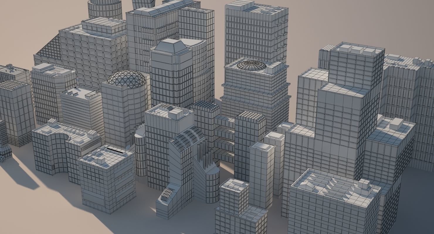 Buildings city 3D model_9