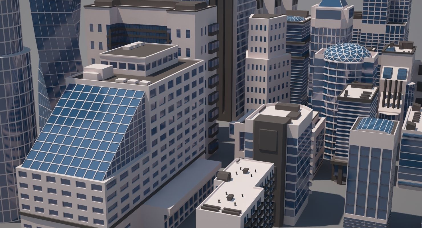 Buildings city 3D model_5