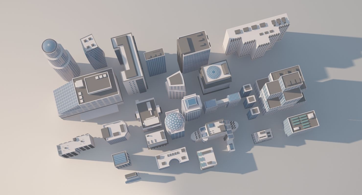 Buildings city 3D model_3