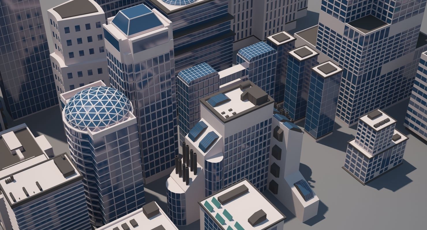 Buildings city 3D model_4