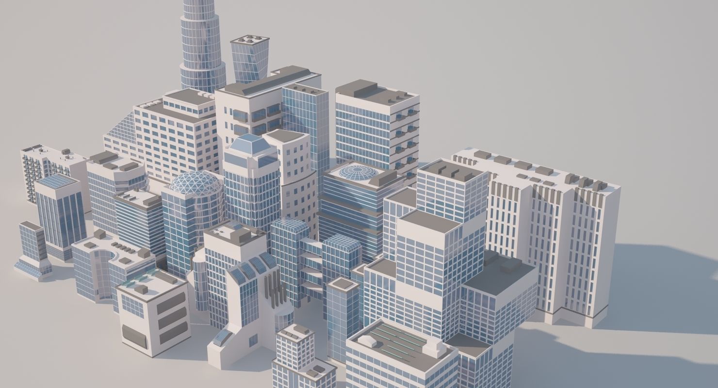 Buildings city 3D model_2