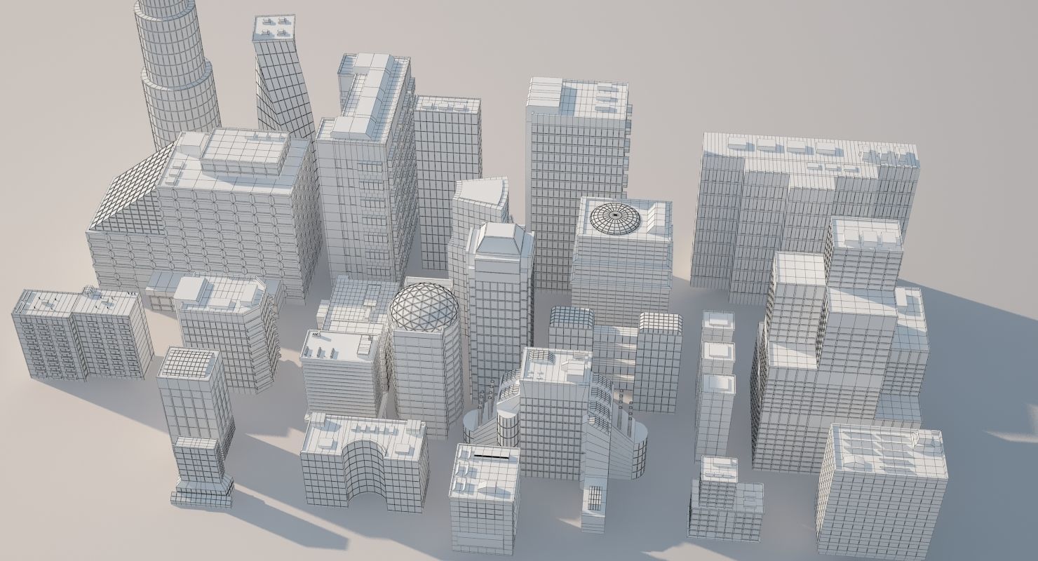 Buildings city 3D model_7