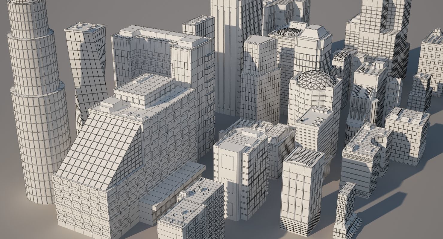 Buildings city 3D model_8