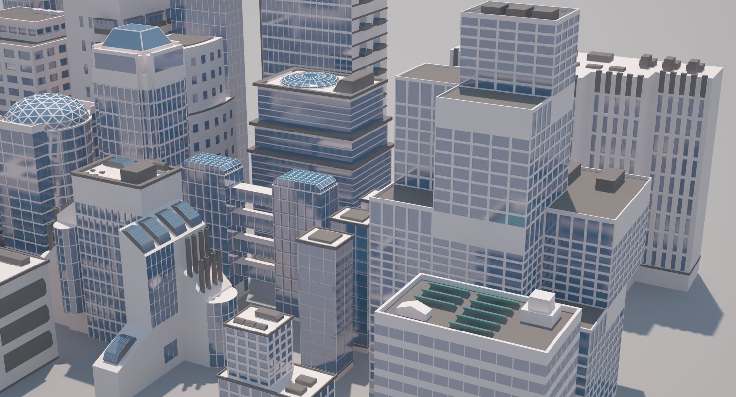 Buildings city 3D model_6