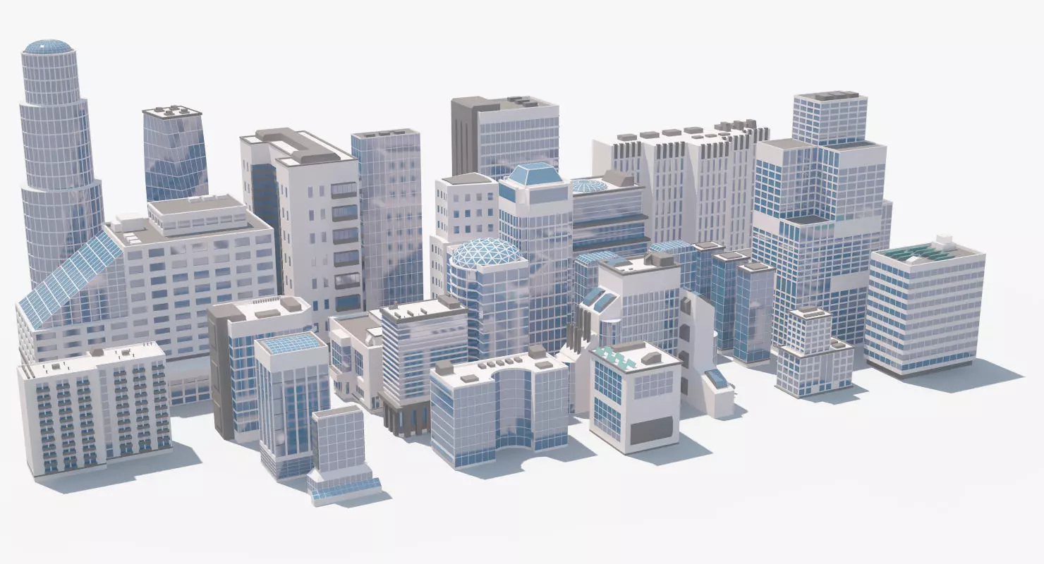 Buildings city 3D model_0