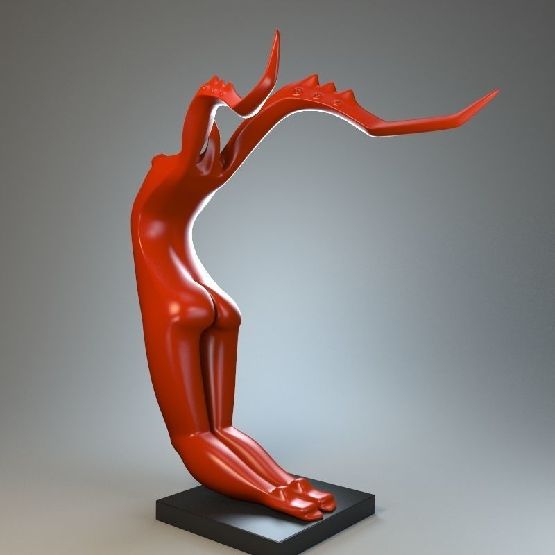 Sculpture Female Praying Mantis P 3D print model_4