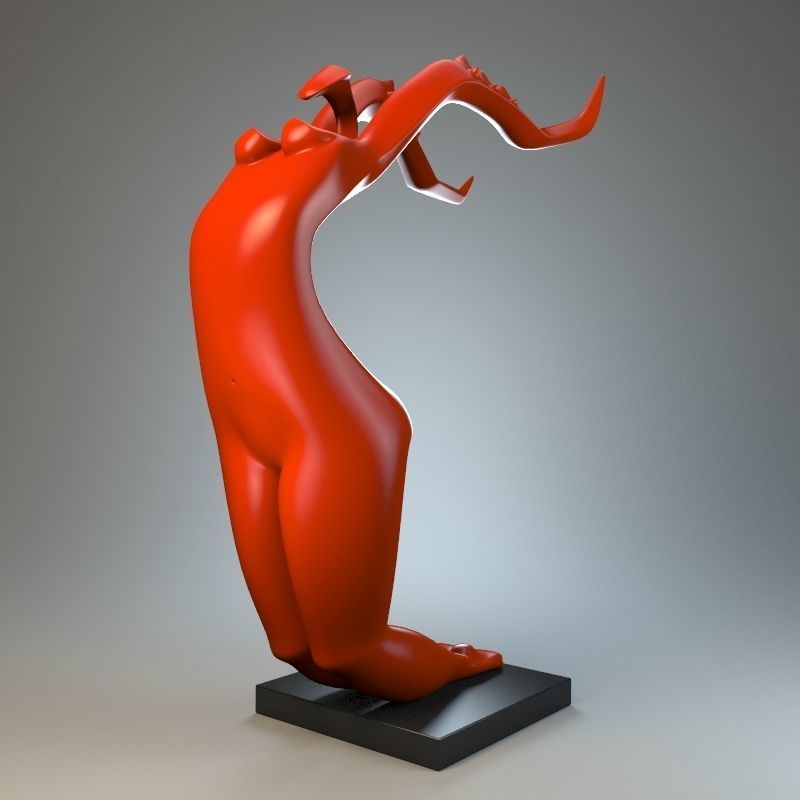 Sculpture Female Praying Mantis 3D model_3
