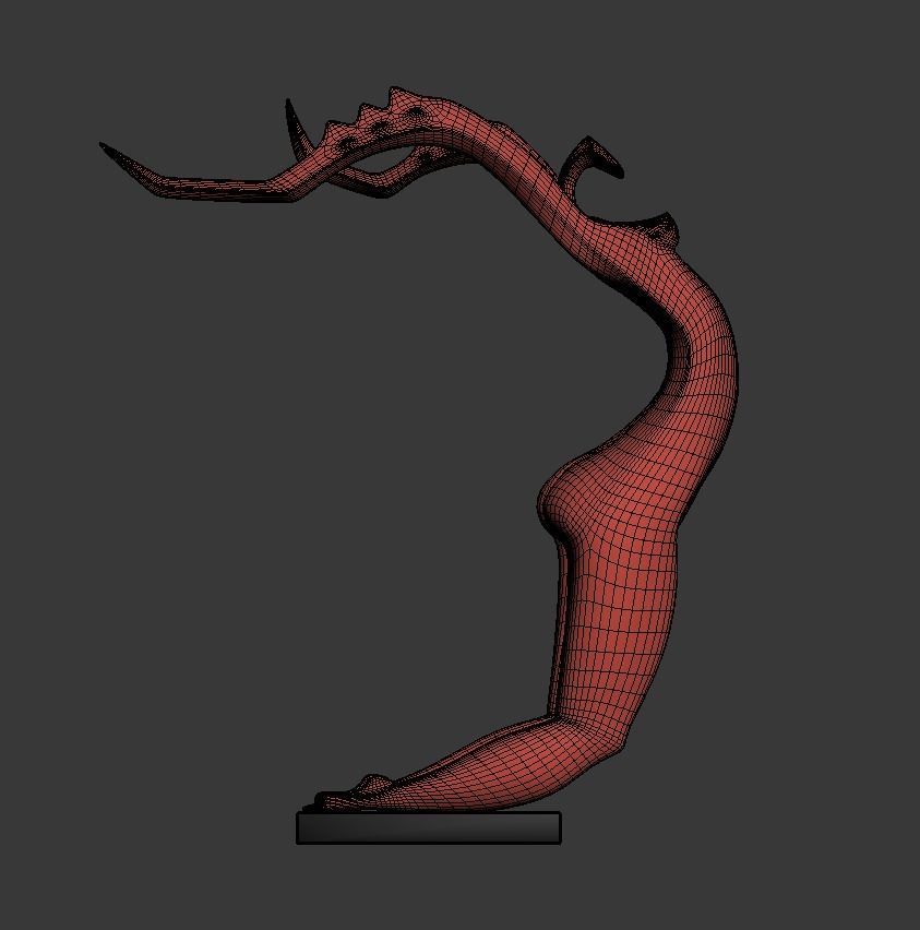 Sculpture Female Praying Mantis 3D model_6