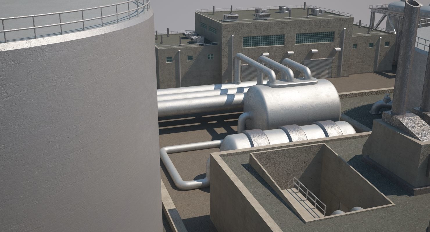 Futuristic Factory 3D model_1