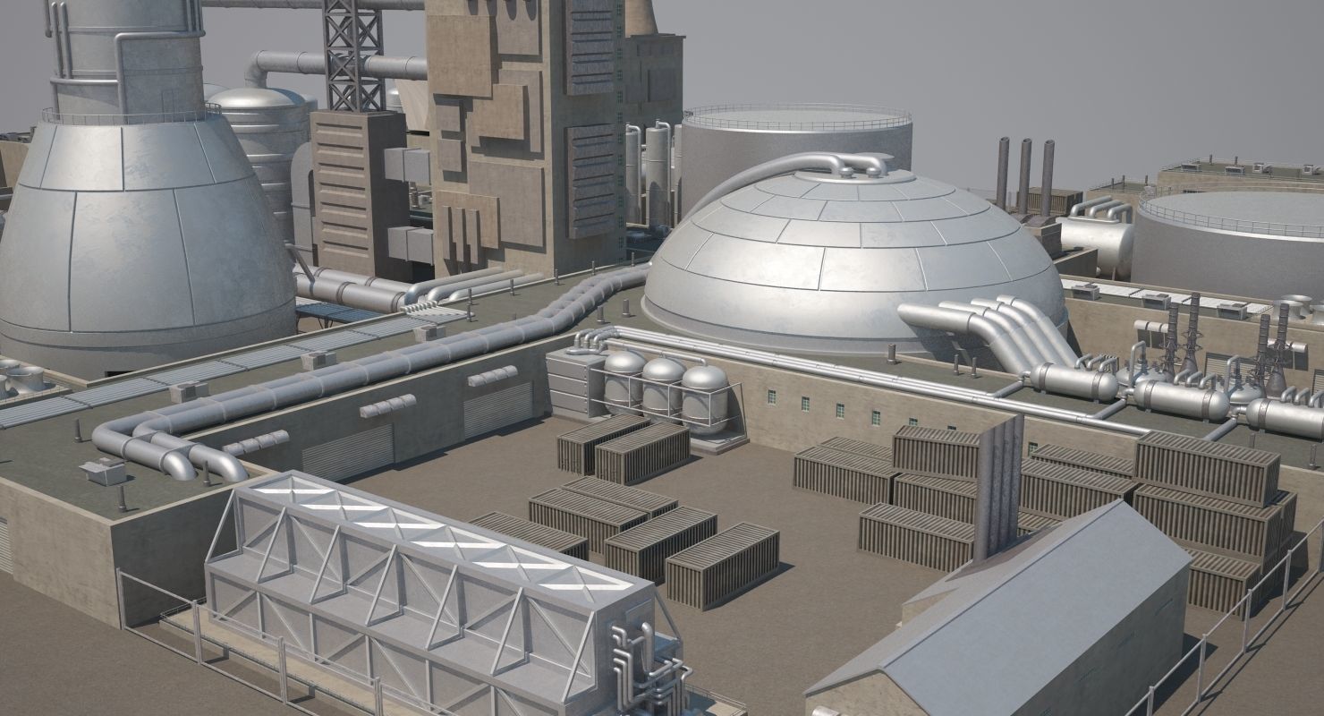 Futuristic Factory 3D model_3