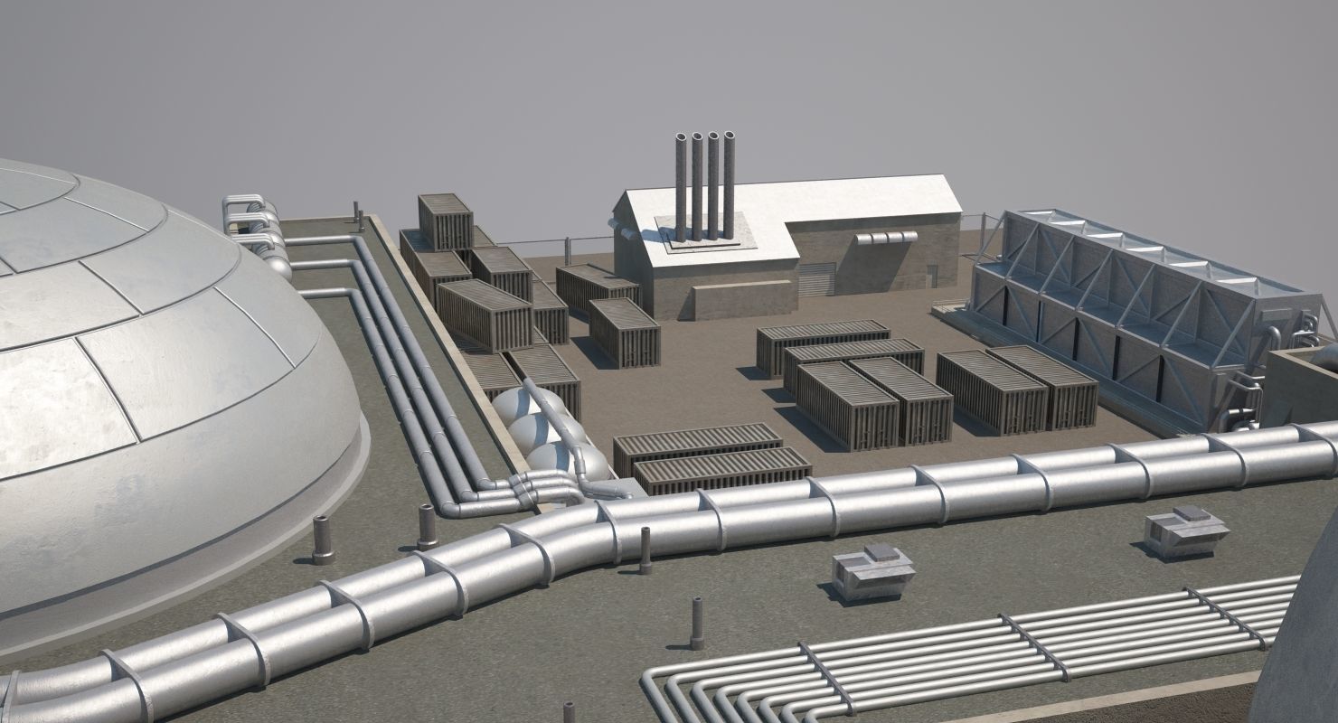 Futuristic Factory 3D model_4